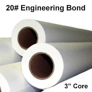 20# Bond Paper Rolls  (3" Cores)